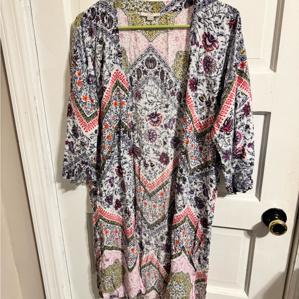 LOFT Multicolor Patterned Kimono